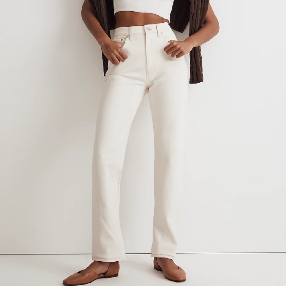 Madewell The '90s Straight Jean Vintage Canvas Cream Size 30